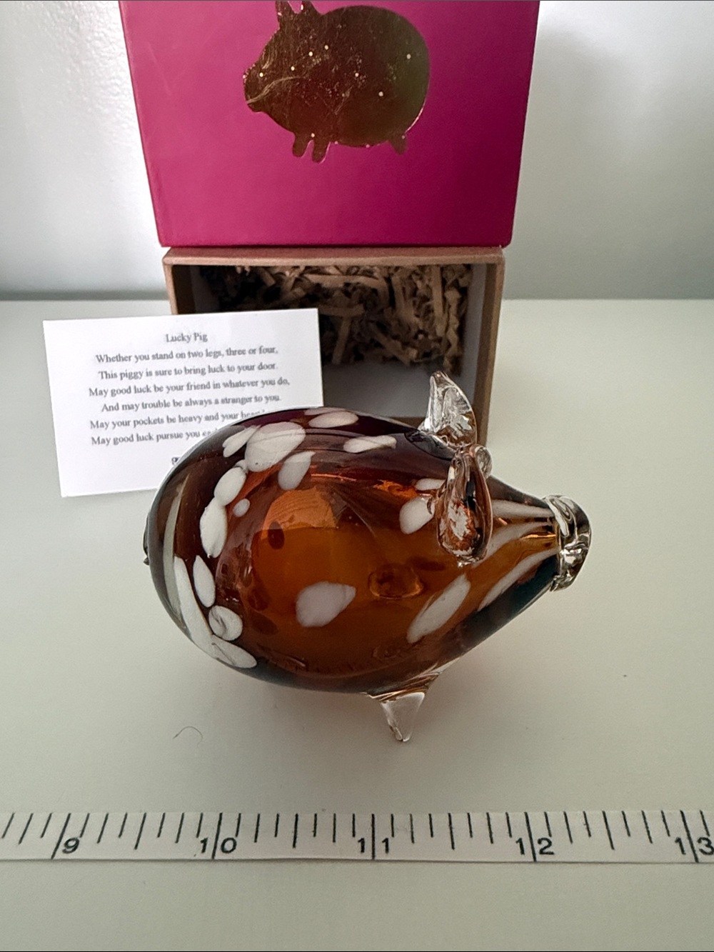 Glass Pig Figurine